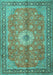 Machine Washable Persian Turquoise Traditional Area Rugs, wshtr1326turq