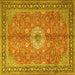 Square Persian Yellow Traditional Rug, tr1326yw