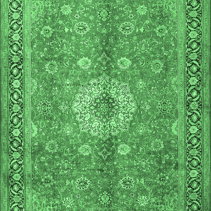 Machine Washable Persian Emerald Green Traditional Area Rugs, wshtr1326emgrn
