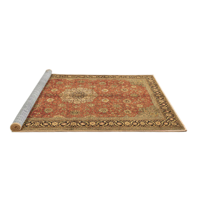 Sideview of Machine Washable Persian Brown Traditional Rug, wshtr1326brn