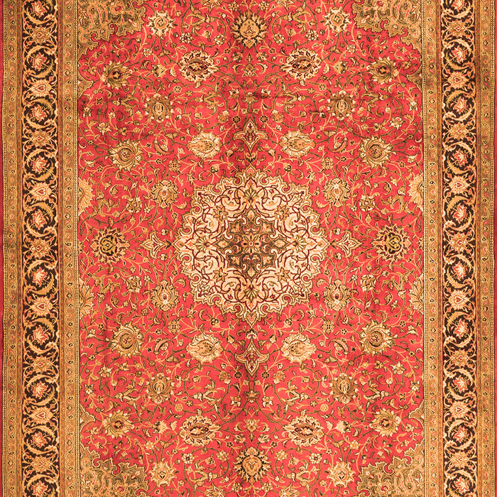 Serging Thickness of Machine Washable Persian Orange Traditional Area Rugs, wshtr1326org
