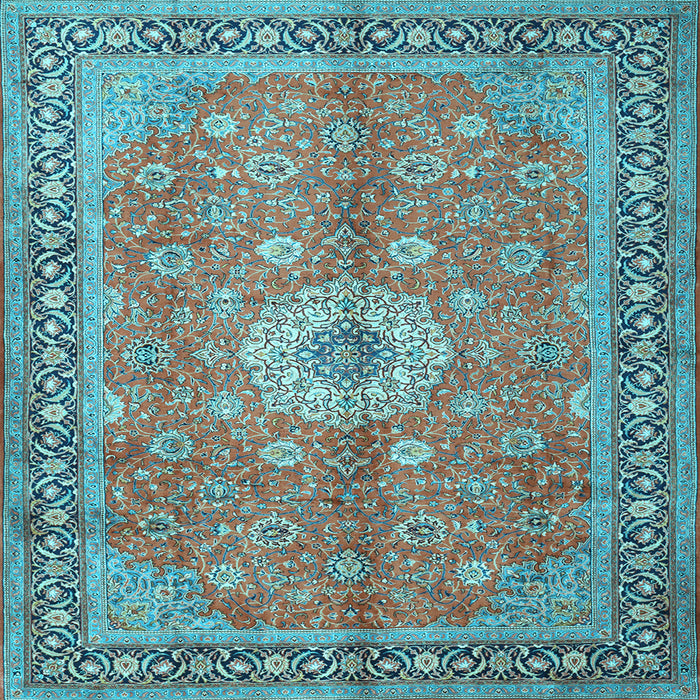Square Machine Washable Persian Light Blue Traditional Rug, wshtr1326lblu