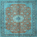 Square Machine Washable Persian Light Blue Traditional Rug, wshtr1326lblu