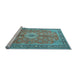 Sideview of Machine Washable Persian Light Blue Traditional Rug, wshtr1326lblu