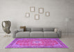 Machine Washable Persian Purple Traditional Area Rugs in a Living Room, wshtr1326pur