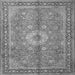 Round Machine Washable Persian Gray Traditional Rug, wshtr1326gry