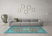 Machine Washable Persian Light Blue Traditional Rug in a Living Room, wshtr1326lblu