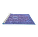 Sideview of Machine Washable Persian Blue Traditional Rug, wshtr1326blu