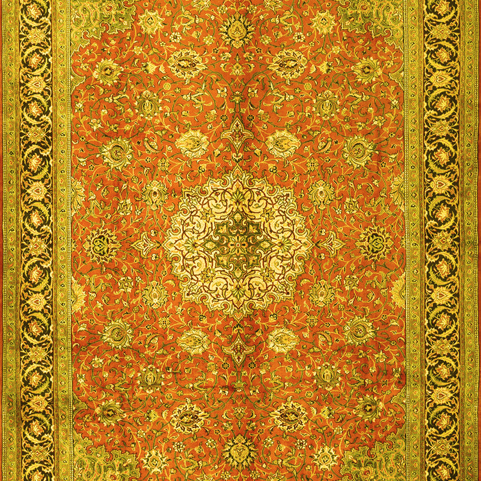 Machine Washable Persian Yellow Traditional Rug, wshtr1326yw