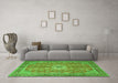 Machine Washable Persian Green Traditional Area Rugs in a Living Room,, wshtr1326grn