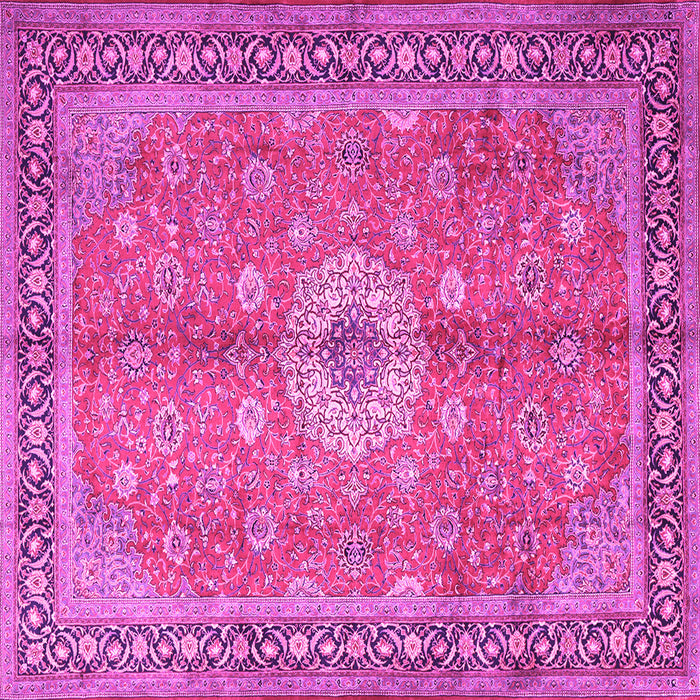 Square Machine Washable Persian Pink Traditional Rug, wshtr1326pnk
