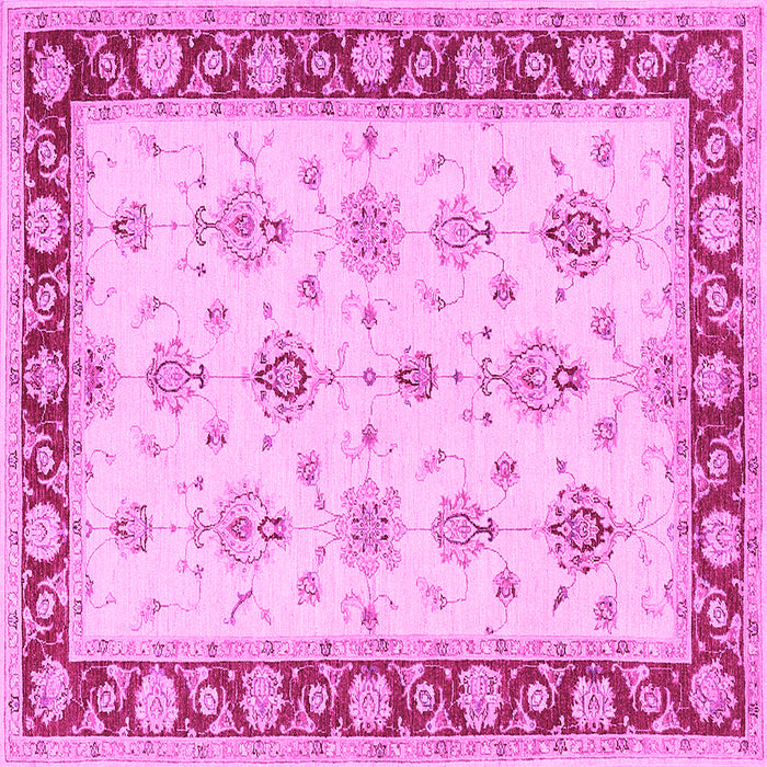 Square Machine Washable Persian Pink Traditional Rug, wshtr1327pnk