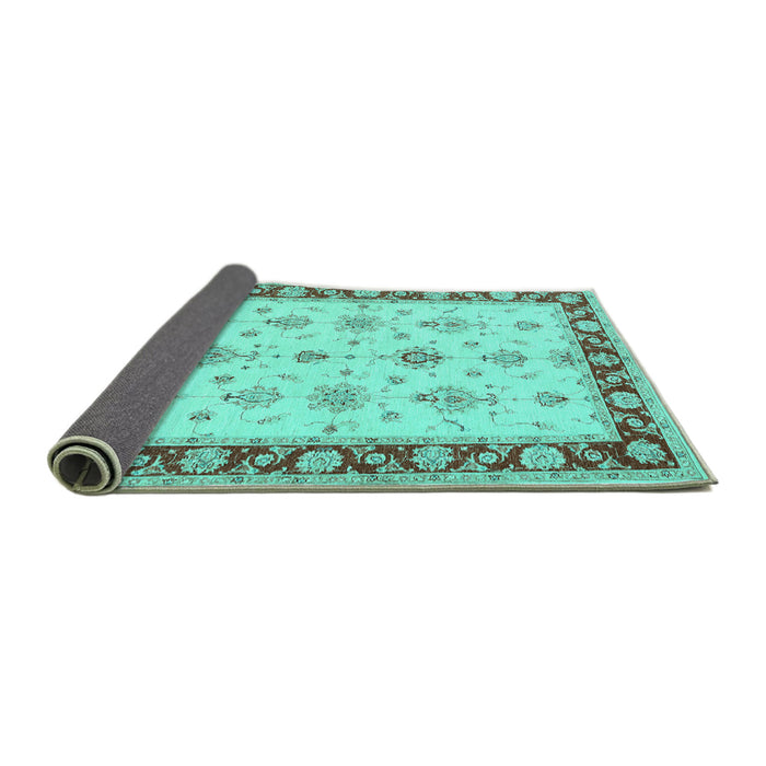 Sideview of Persian Turquoise Traditional Rug, tr1327turq