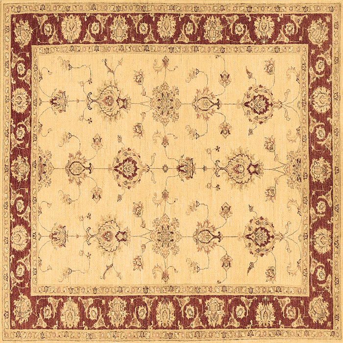 Square Machine Washable Persian Brown Traditional Rug, wshtr1327brn