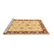 Sideview of Machine Washable Persian Brown Traditional Rug, wshtr1327brn