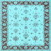 Square Machine Washable Persian Light Blue Traditional Rug, wshtr1327lblu