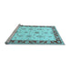 Sideview of Machine Washable Persian Light Blue Traditional Rug, wshtr1327lblu