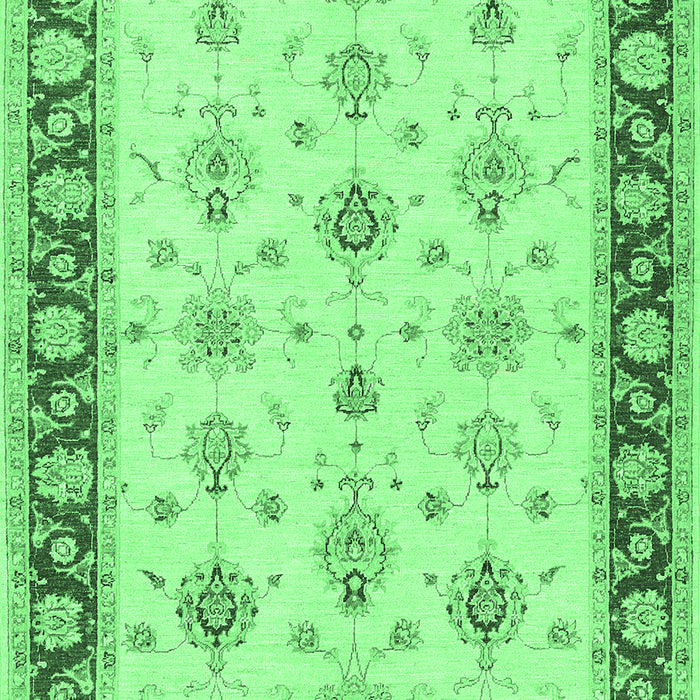 Machine Washable Persian Emerald Green Traditional Area Rugs, wshtr1327emgrn