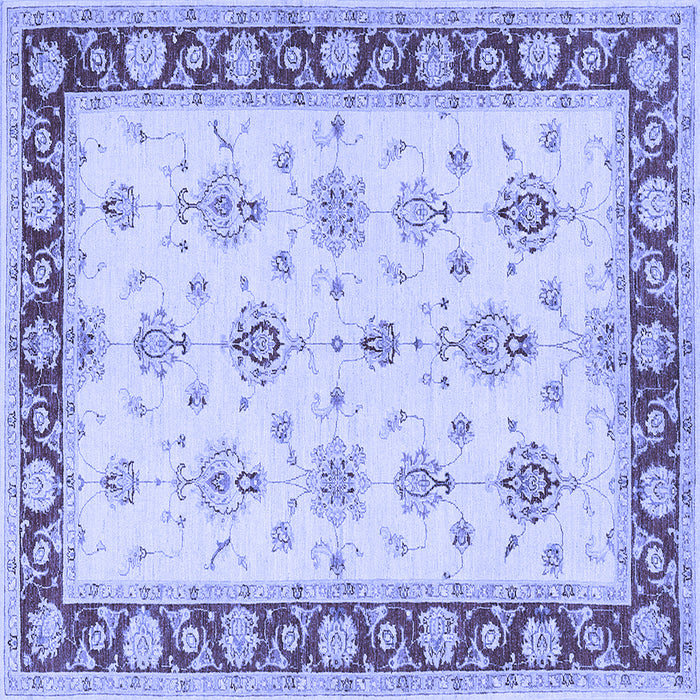 Square Persian Blue Traditional Rug, tr1327blu