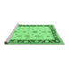 Sideview of Machine Washable Persian Emerald Green Traditional Area Rugs, wshtr1327emgrn