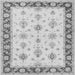 Round Machine Washable Persian Gray Traditional Rug, wshtr1327gry