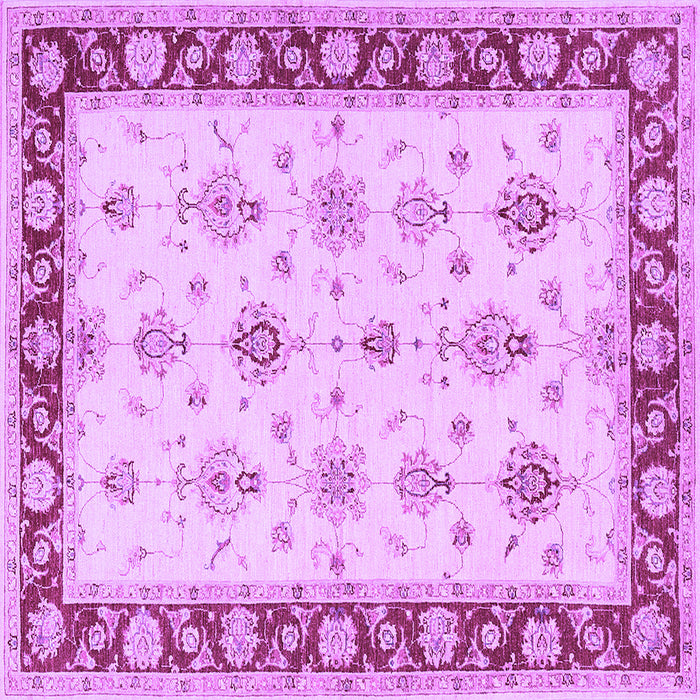 Square Machine Washable Persian Purple Traditional Area Rugs, wshtr1327pur