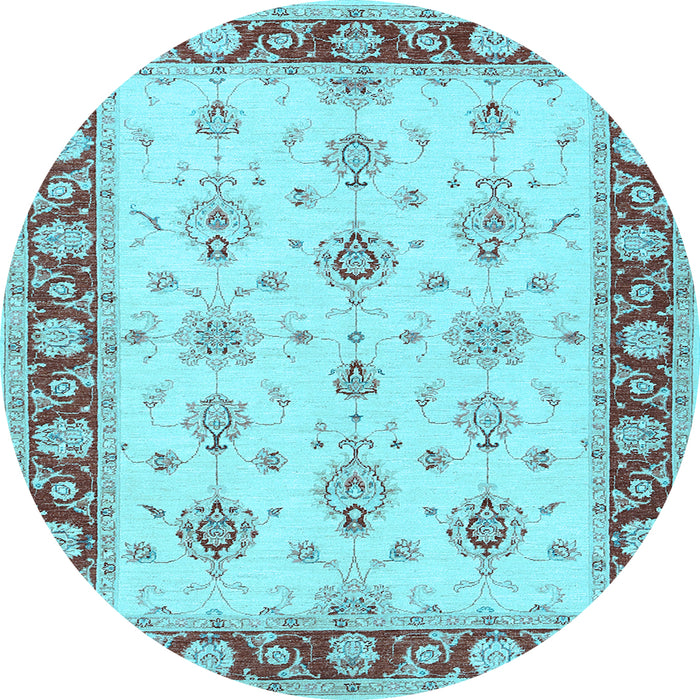 Round Persian Light Blue Traditional Rug, tr1327lblu