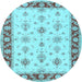 Round Persian Light Blue Traditional Rug, tr1327lblu