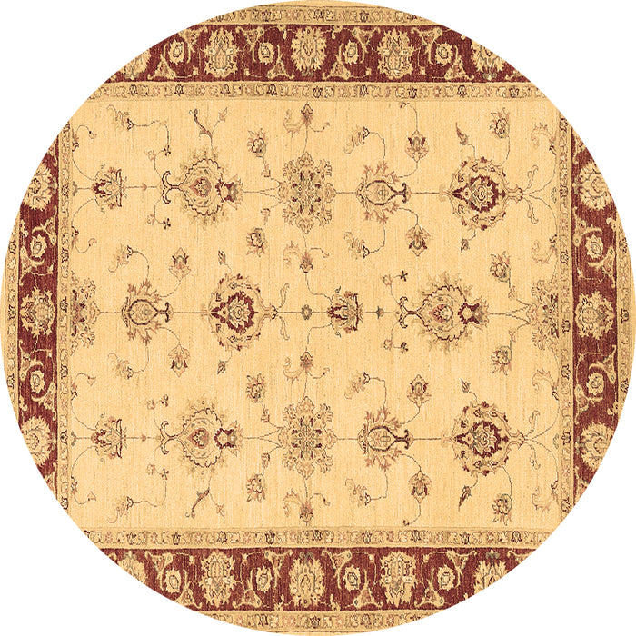 Round Machine Washable Persian Brown Traditional Rug, wshtr1327brn