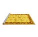 Sideview of Machine Washable Persian Yellow Traditional Rug, wshtr1327yw