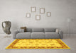 Machine Washable Persian Yellow Traditional Rug in a Living Room, wshtr1327yw