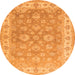 Square Persian Orange Traditional Rug, tr1328org