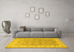 Machine Washable Persian Yellow Traditional Rug in a Living Room, wshtr1328yw