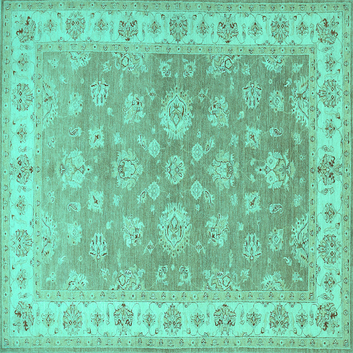 Square Machine Washable Persian Turquoise Traditional Area Rugs, wshtr1328turq