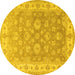 Round Persian Yellow Traditional Rug, tr1328yw