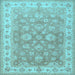 Square Persian Light Blue Traditional Rug, tr1328lblu