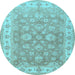 Round Persian Light Blue Traditional Rug, tr1328lblu