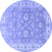 Round Persian Blue Traditional Rug, tr1328blu