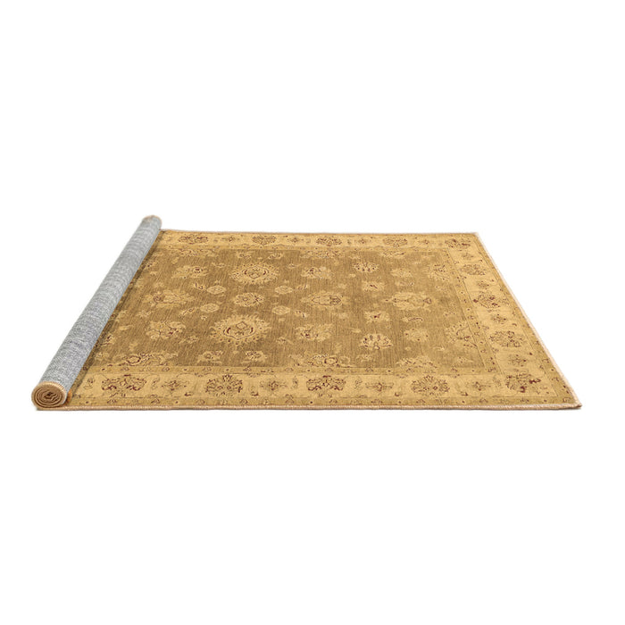 Sideview of Machine Washable Persian Brown Traditional Rug, wshtr1328brn