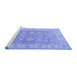 Sideview of Machine Washable Persian Blue Traditional Rug, wshtr1328blu