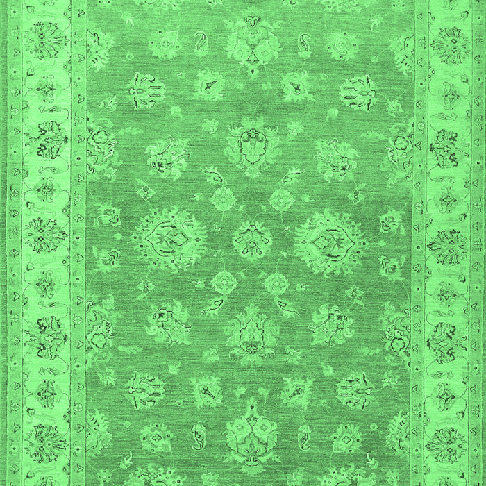 Machine Washable Persian Emerald Green Traditional Area Rugs, wshtr1328emgrn