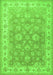 Serging Thickness of Machine Washable Persian Green Traditional Area Rugs, wshtr1328grn