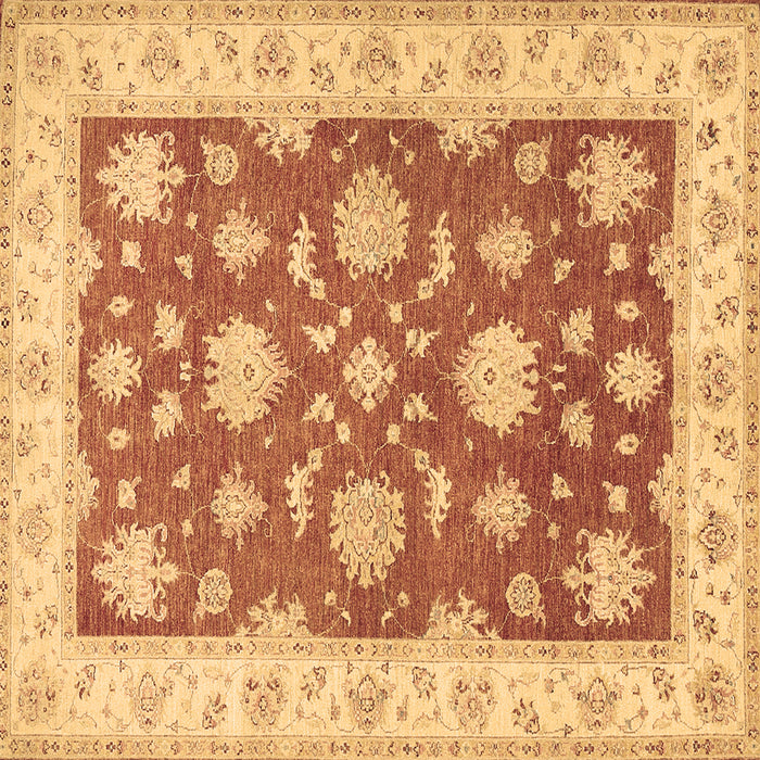 Square Oriental Brown Traditional Rug, tr1329brn