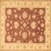 Square Oriental Brown Traditional Rug, tr1329brn