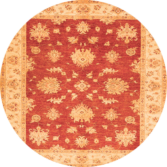 Square Oriental Orange Traditional Rug, tr1329org