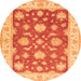 Square Oriental Orange Traditional Rug, tr1329org