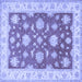 Square Oriental Blue Traditional Rug, tr1329blu