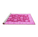 Sideview of Machine Washable Oriental Pink Traditional Rug, wshtr1329pnk