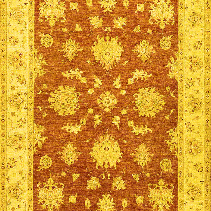 Machine Washable Oriental Yellow Traditional Rug, wshtr1329yw