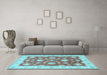 Machine Washable Oriental Light Blue Traditional Rug in a Living Room, wshtr1329lblu